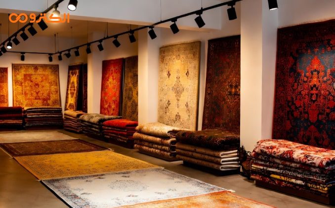 نورپردازی فرش فروشی و گالری فرش